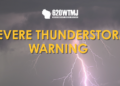 The National Weather Service has issued a severe thunderstorm warning.