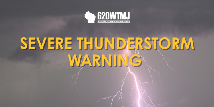 The National Weather Service has issued a severe thunderstorm warning.