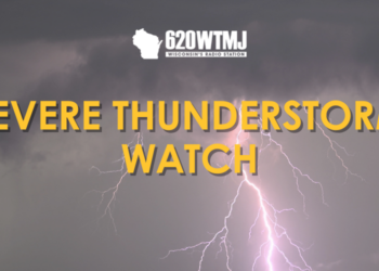 The National Weather Service has issued a Severe Thunderstorm Watch.