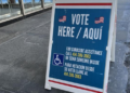 Vote Here sign in the City of Milwaukee.