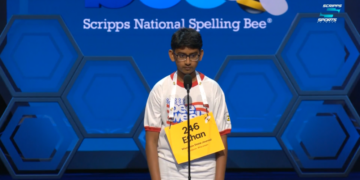 Ethan Robert of Wisconsin. Image courtesy of the Scripps National Spelling Bee.