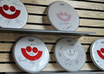 Signed drumheads at the 2026 Summerfest Preview event (Photo: Elisabeth Montemurro)