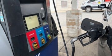 A gas pump at the Clark station on N. Prospect Avenue on Milwaukee's east side. (Neil Doyle/WTMJ)