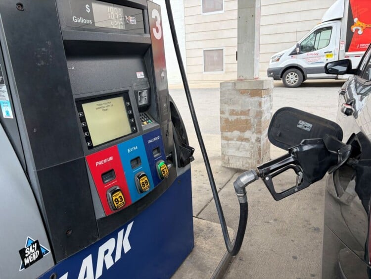 A gas pump at the Clark station on N. Prospect Avenue on Milwaukee's east side. (Neil Doyle/WTMJ)