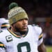 CHICAGO, ILLINOIS - JANUARY 10: Josh Jacobs #8 of the Green Bay Packers looks on prior to an NFL wild card playoff game against the Chicago Bears at Soldier Field on January 10, 2026 in Chicago, Illinois. (Photo by Michael Owens/Getty Images)