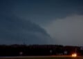 ELKHORN WISCONSIN - APRIL 17: A lowering storm cloud along an interstate on April 17, 2026 in Elkhorn, Wisconsin. The storms that passed through the area were part of a strong system that produced tornadoes in several Midwestern states. (Photo by Jeffrey Phelps/Getty Images)