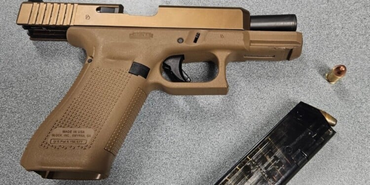 Loaded gun allegedly brought to Monona Grove High School by Derrick Davis on May 21, 2026. Image courtesy of Monona Police Department