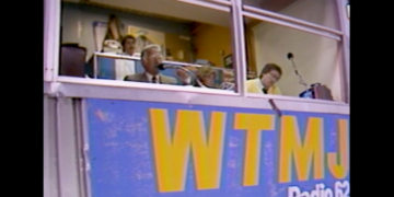 Bob Uecker sits in the broadcast booth (Photo: Ueck Documentary)