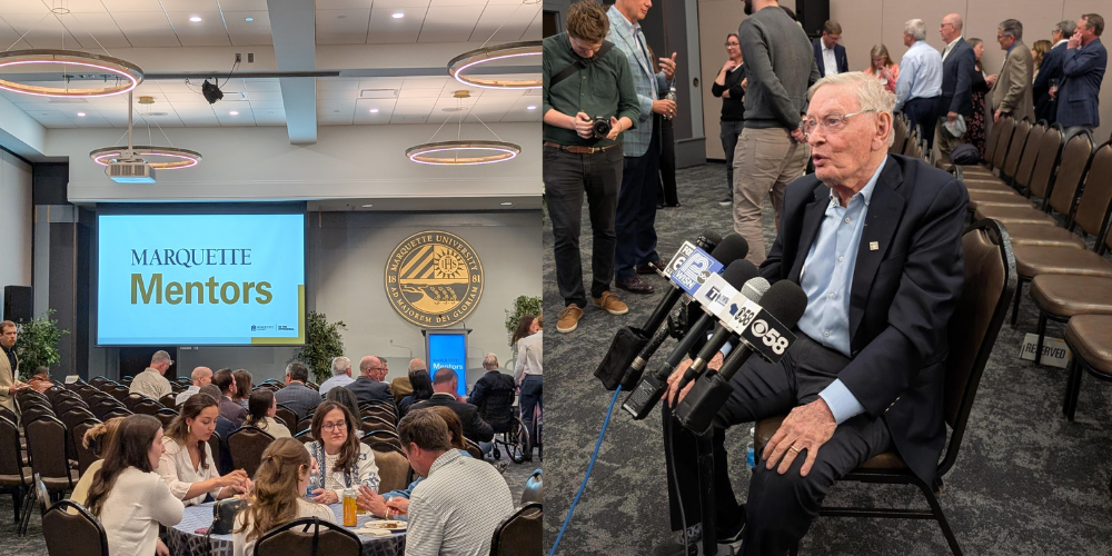 Bud Selig honored as Marquette parent gives major gift to mentorship program