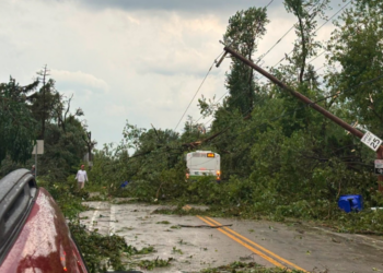 Tornado damage in the City of Appleton on July 27, 2026. Image courtesy of Appleton Police Department.