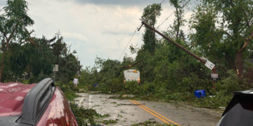 Tornado damage in the City of Appleton on July 27, 2026. Image courtesy of Appleton Police Department.