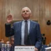 Dr. Anthony Fauci is sworn in before the Senate Homeland Security and Governmental Affairs Committee at the Capitol, Wednesday, July 29, 2026, in Washington. (AP Photo/Allison Robbert)