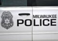 MILWAUKEE, WI - AUGUST 28: The Milwaukee Police Department logo is seen on the side of a vehicle outside the venue prior to an MLB game between the Milwaukee Brewers and the Arizona Diamondbacks on August 28, 2025, at American Family Field in Milwaukee, WI. (Photo by Patrick Gorski/Icon Sportswire via Getty Images)