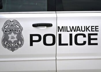 MILWAUKEE, WI - AUGUST 28: The Milwaukee Police Department logo is seen on the side of a vehicle outside the venue prior to an MLB game between the Milwaukee Brewers and the Arizona Diamondbacks on August 28, 2025, at American Family Field in Milwaukee, WI. (Photo by Patrick Gorski/Icon Sportswire via Getty Images)