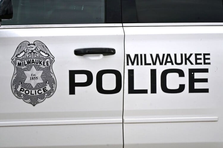 MILWAUKEE, WI - AUGUST 28: The Milwaukee Police Department logo is seen on the side of a vehicle outside the venue prior to an MLB game between the Milwaukee Brewers and the Arizona Diamondbacks on August 28, 2025, at American Family Field in Milwaukee, WI. (Photo by Patrick Gorski/Icon Sportswire via Getty Images)