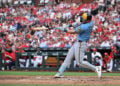 Jake Bauers hits a home run at Busch Stadium.