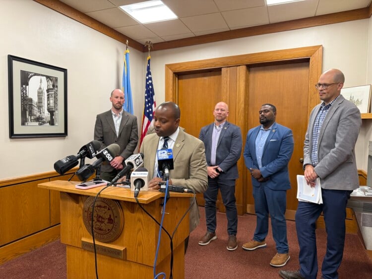 Mayor Cavalier Johnson at Milwaukee City Hall on I-794 Recommendation