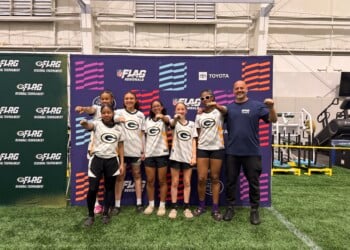 Milwaukee School of Languages Girls Flag Football team at the Regional Tournament in Green Bay-- Photo Courtesy of MSL Athletic Director Robert Slavens