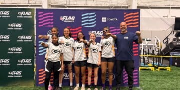 Milwaukee School of Languages Girls Flag Football team at the Regional Tournament in Green Bay-- Photo Courtesy of MSL Athletic Director Robert Slavens