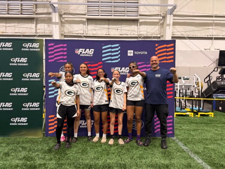 Milwaukee School of Languages Girls Flag Football team at the Regional Tournament in Green Bay-- Photo Courtesy of MSL Athletic Director Robert Slavens