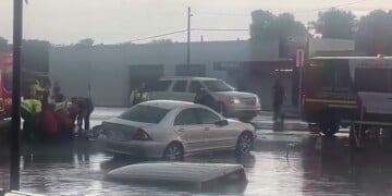flooded roadway