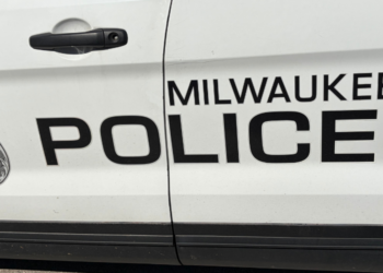 MILWAUKEE, WI - AUGUST 28: The Milwaukee Police Department logo is seen on the side of a vehicle outside the venue prior to an MLB game between the Milwaukee Brewers and the Arizona Diamondbacks on August 28, 2025, at American Family Field in Milwaukee, WI. (Photo by Patrick Gorski/Icon Sportswire via Getty Images)
