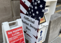 City of Milwaukee absentee ballot box at the Central Library, located on the 8th St. sidewalk to the left of the Centennial Hall doors. Photo courtesy: Elizabeth Lintonen.