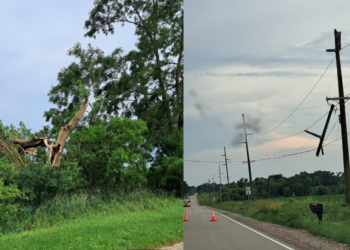 Storm damage in the Village of Sharon on July 3, 2026. Image courtesy of the Village of Sharon Police Department.