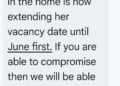 Text message received as part of the rental scam involving Yasmin Hameed.