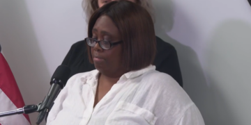 Madison Common Council President Sabrina Madison speaks during a press conference regarding the shooting of Corey Ruiz. July 23rd, 2026. Image Credit: FOX6
