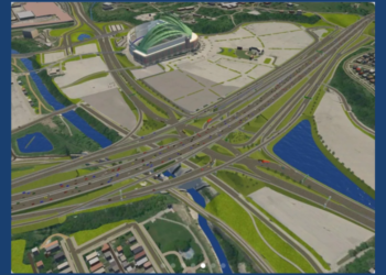 Artist's rendering of finished Stadium Interchange