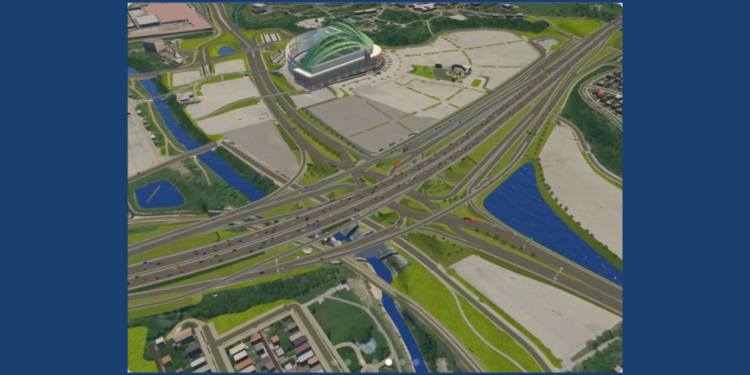 Artist's rendering of finished Stadium Interchange