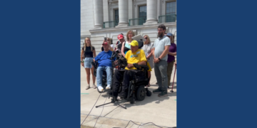 After 11 days traveling by wheelchair from his home in Fox Crossing, Carl Schulze arrived at the state Capitol on Thursday to ask elected officials to offer concrete plans to preserve Medicaid-funded home care.