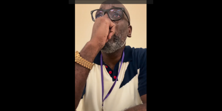 High school teacher breaks down in tears during lunch break