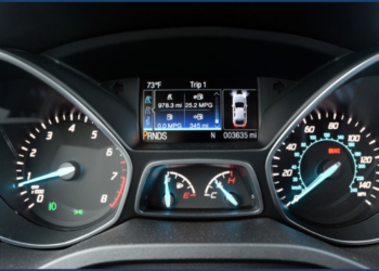 Vehicle dashboard close up