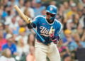 William Contreras shows frustration at American Family Field.
