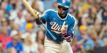 William Contreras shows frustration at American Family Field.