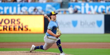 Kyle Harrison throws a pitch at Petco Park