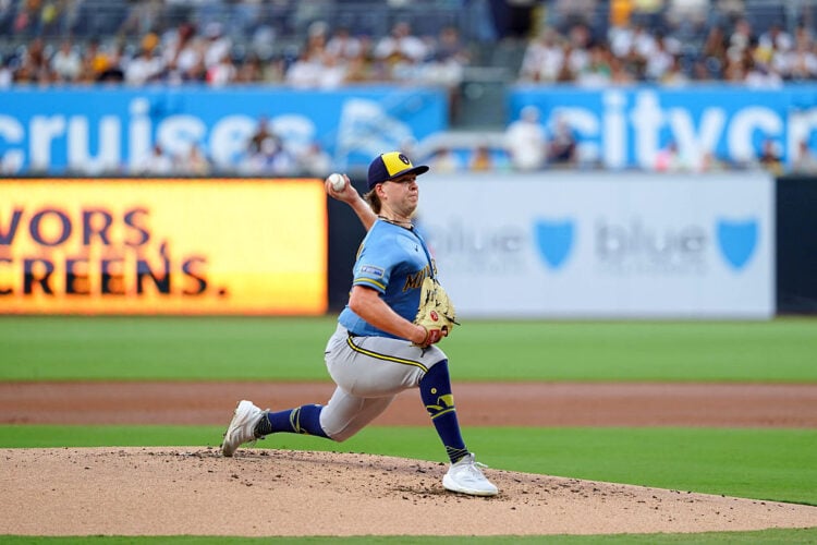 Kyle Harrison throws a pitch at Petco Park