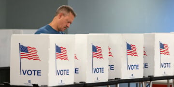 MADISON, WISCONSIN - AUGUST 11: Residents vote in the state's primary election on August 11, 2026 in Madison, Wisconsin. (Photo by Scott Olson/Getty Images)
