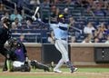 Brice Turang hits a home run at Citi Field against the Mets.