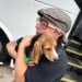 One of the last beagles at Ridglan Farms after being released from the facility on August 12, 2026 (Photo: Jessica Tighe)