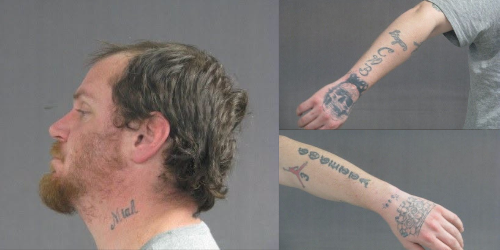 Jeremiah Smith's tattoos. Images courtesy of the Jefferson County Sheriff's Office.