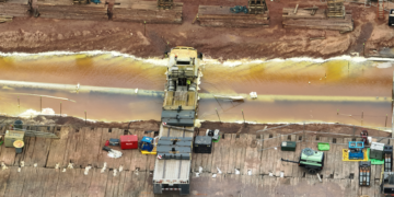 Line 5 valve site in Iron County that leaked natural gas liquids after an unoccupied truck rolled into the excavation site. Image courtesy of Enbridge.