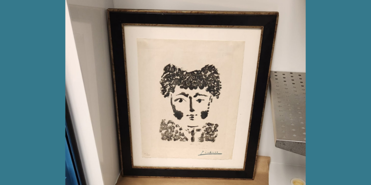 The original 1949 Pablo Picasso etching print "Torero," stolen from a Milwaukee art gallery in 2018, was turned in to police. Image courtesy of Milwaukee Police Department.