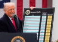 FILE - President Donald Trump speaks during an event to announce new tariffs in the Rose Garden at the White House on April 2, 2025, in Washington. (AP Photo/Mark Schiefelbein, File)