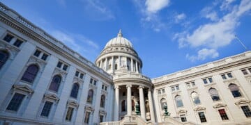 The Wisconsin State Capitol, in Madison, Wisconsin, houses both chambers of the Wisconsin legislature along with the Wisconsin Supreme Court and the Office of the Governor. (Photo credit Ali Majdfar/Getty Images)