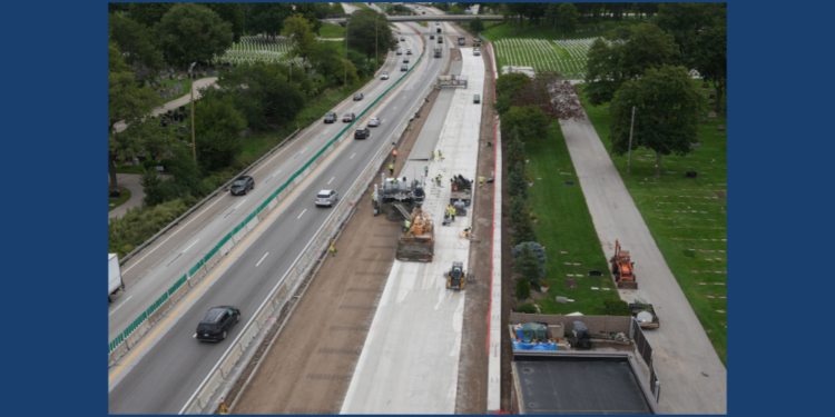 Narrowed Cemetery Section on I-94 (photo credit: WisDOT)