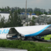 An Amazon cargo plane sits at the Miami International Airport (MIA) after it overshot the runway, Sunday, Sept. 6, 2026. (AP Photo/Lynne Sladky)