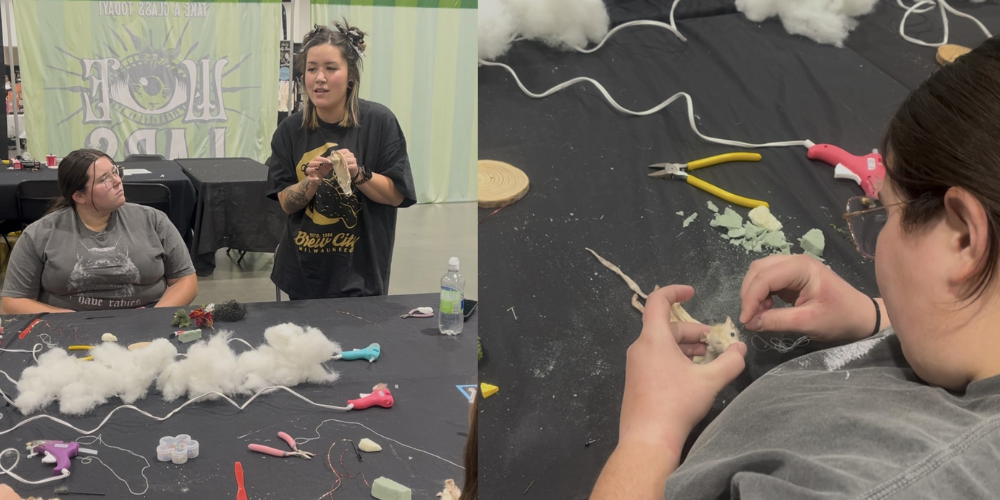 Jess Burdette teaching the Rat Taxidermy class at the World Oddities Expo.